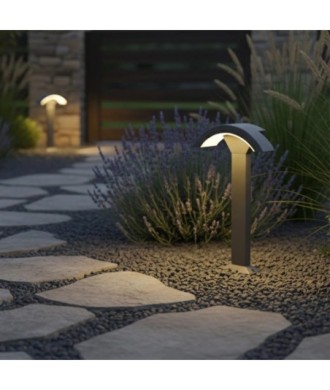 kelvo® GREMO KLV-101-0125 Φωτιστικό Κολωνάκι Κήπου LED 10W 1050lm 45° AC 220-240V Αδιάβροχο IP65 Θερμό Λευκό 2700K - Lumileds SMD Chip & TÜV SÜD Driver - Γκρι Ανθρακί Ματ - Μ29.5 x Π11.5 x Υ50cm - 5 Χρόνια Εγγύηση